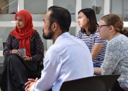 Students in inter religious discussion