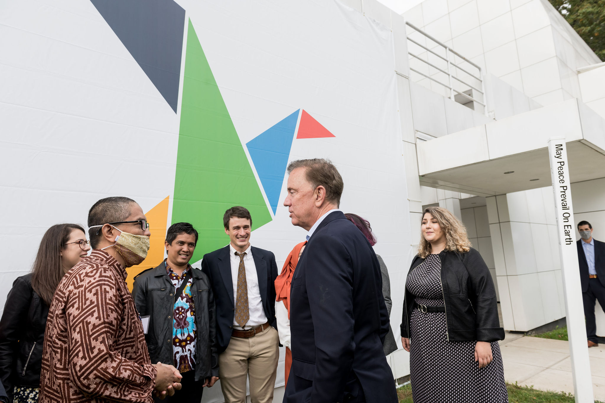 Governor Lamont speaking to students