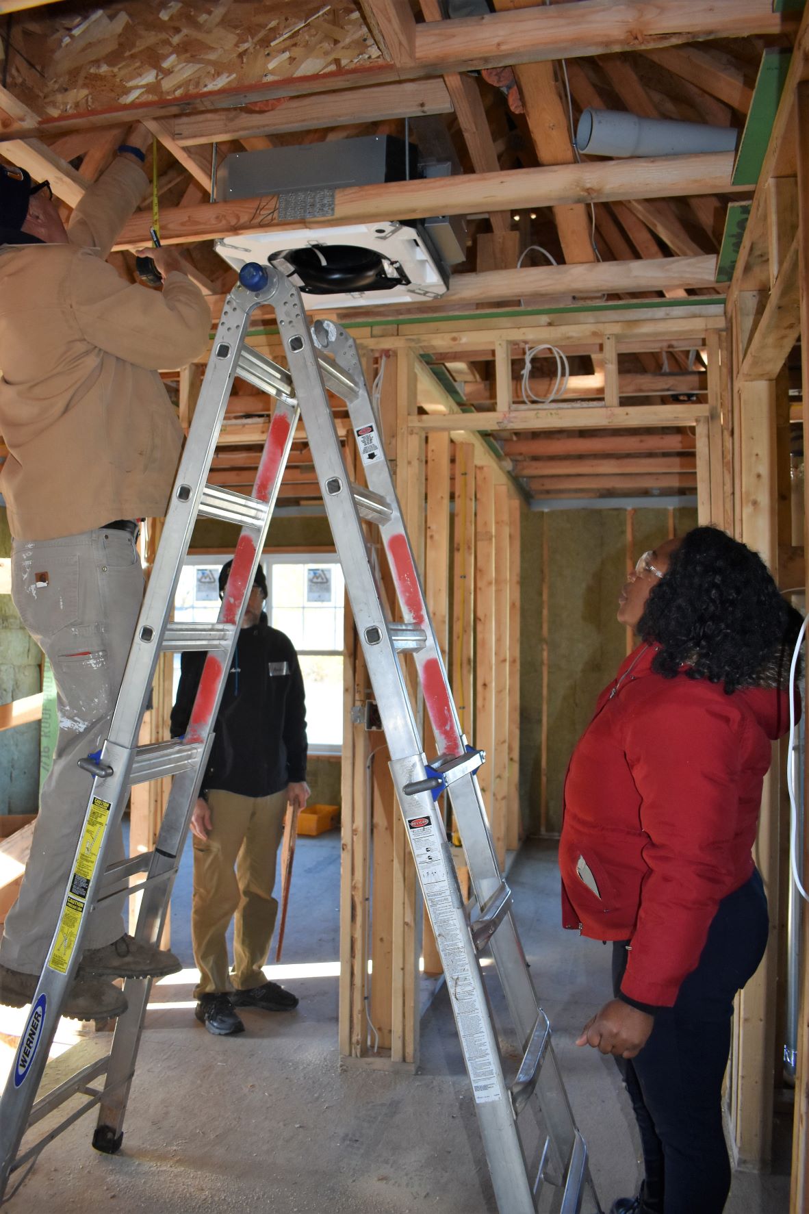 Mbeki near a ladder