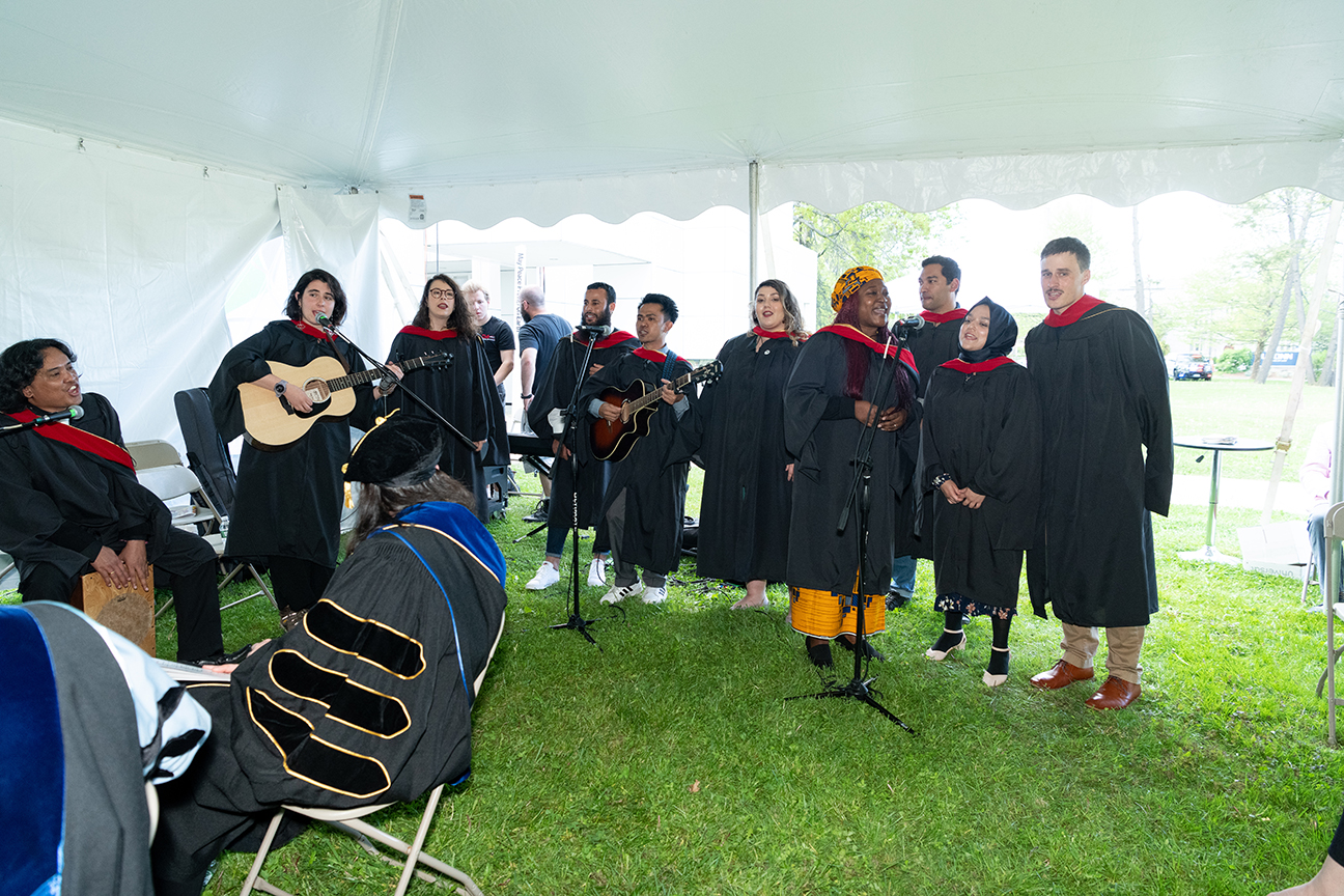 Students singing