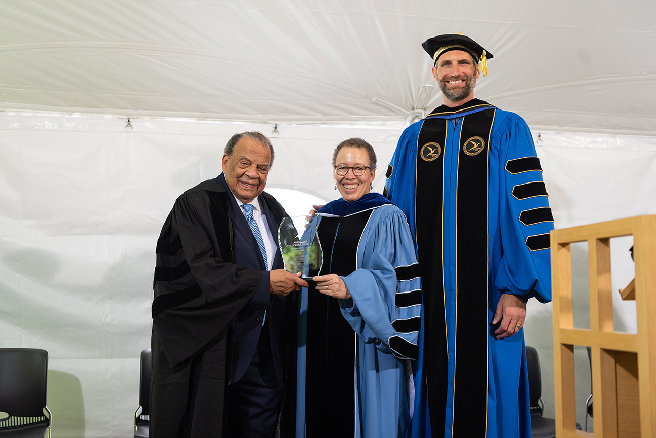 Andrew Young, Beverly Daniel Tatum, and President Joel Lohr