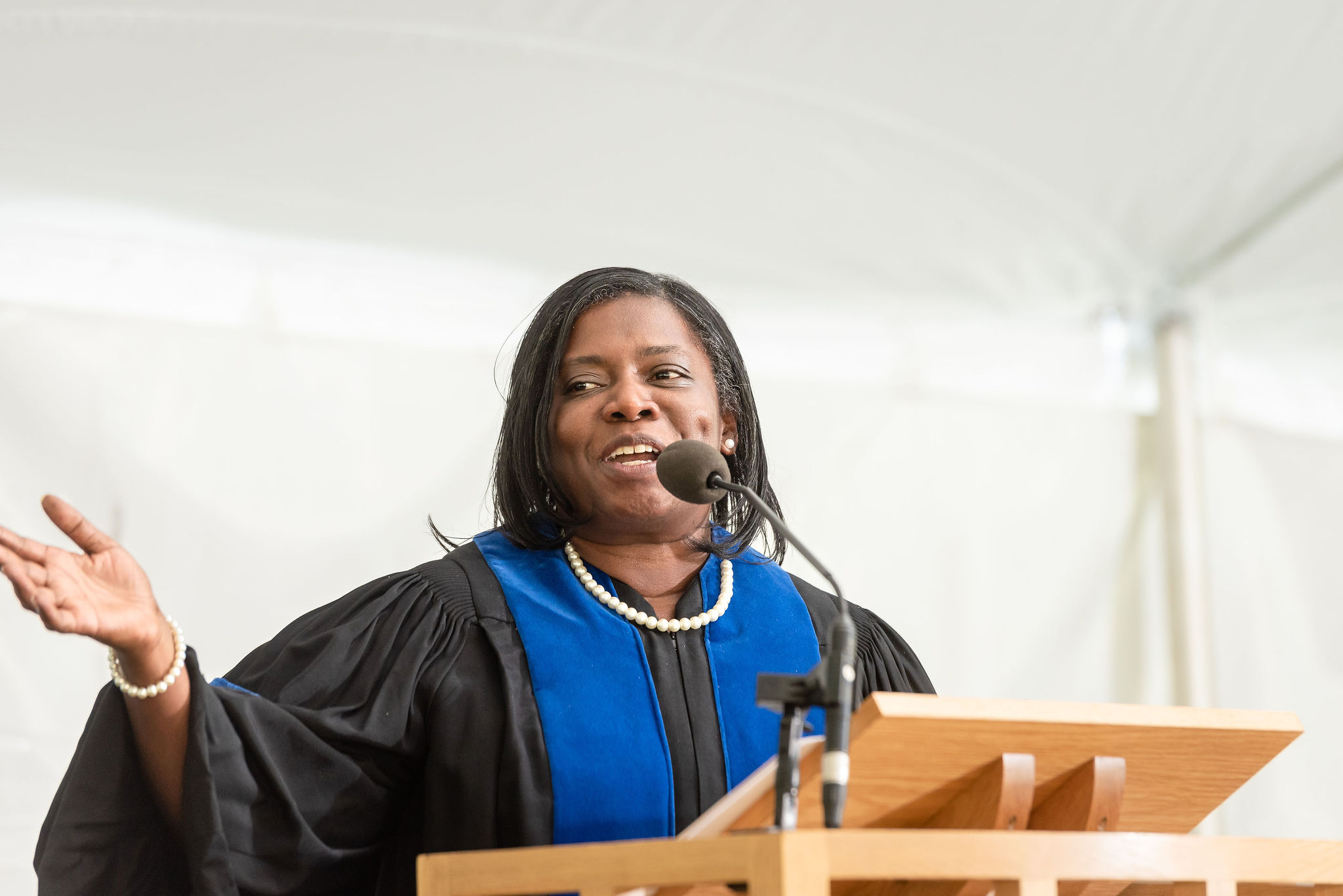 Woman speaking at podium