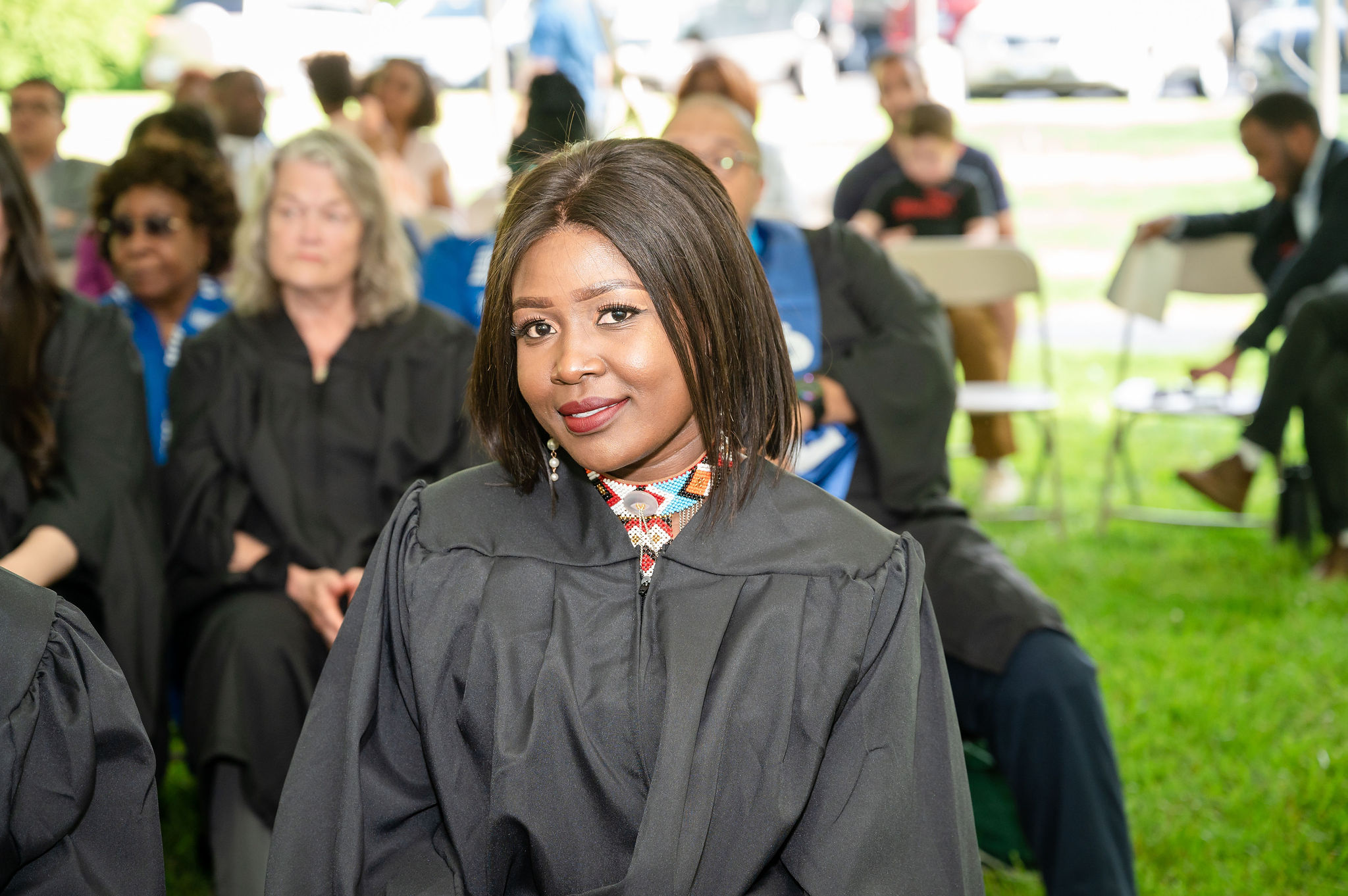 Graduate smiling