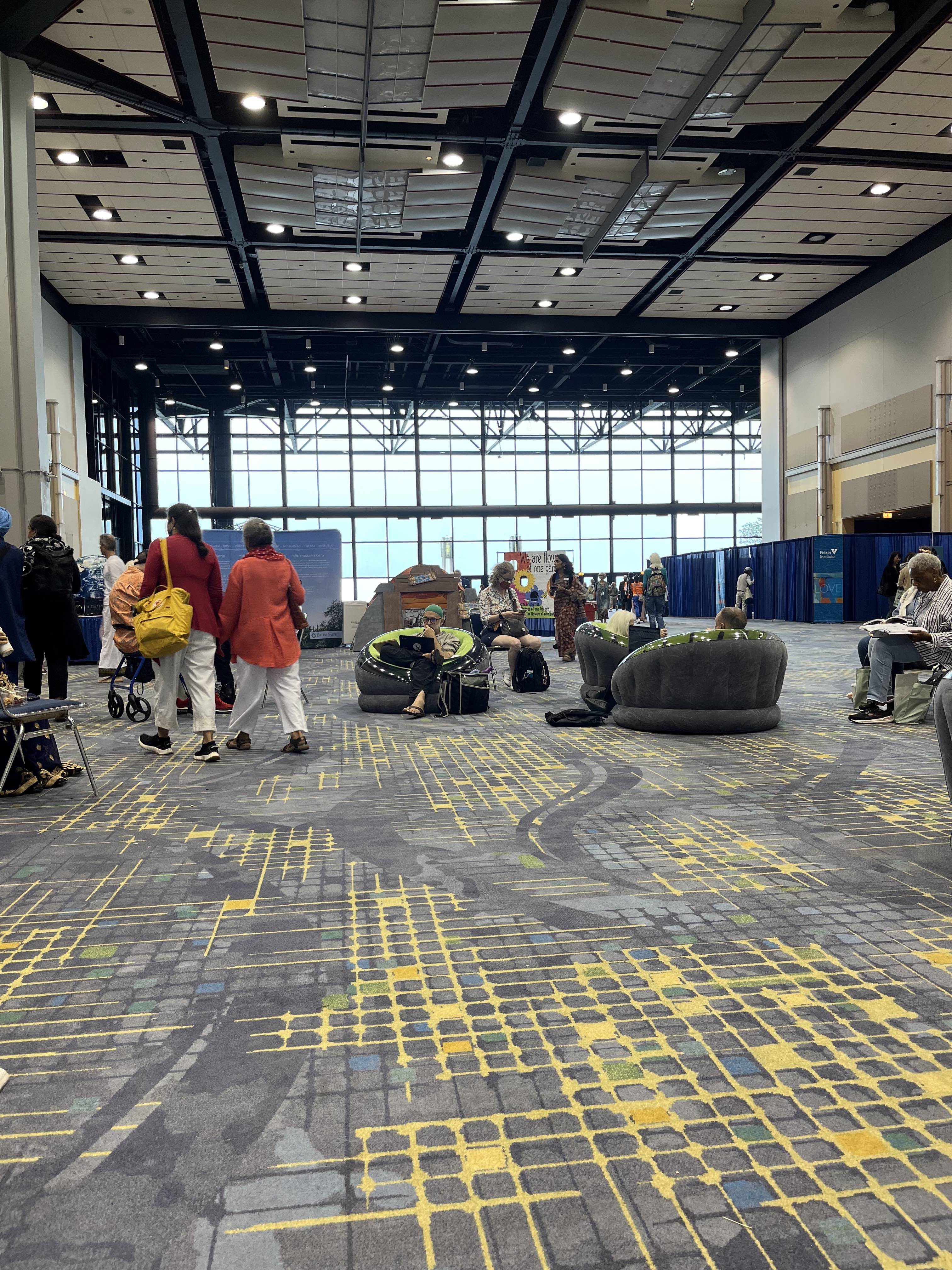 lobby with blowup chairs