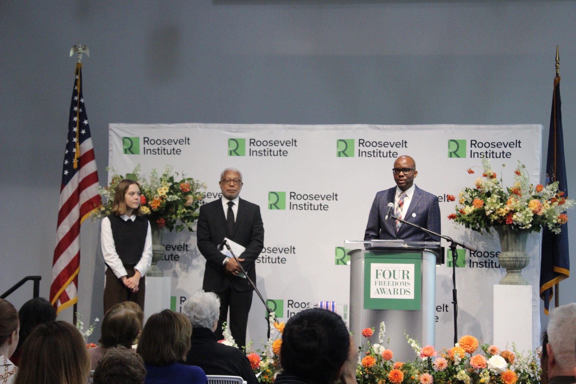 Walter Fluker receiving award