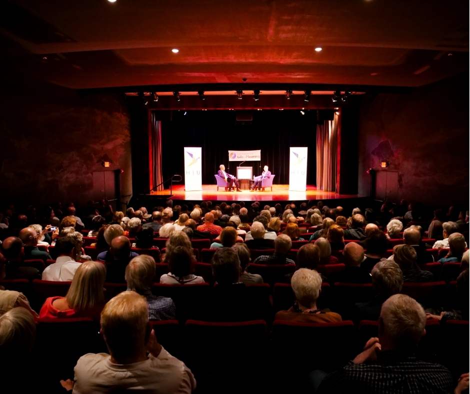 View of stage from rear of audience