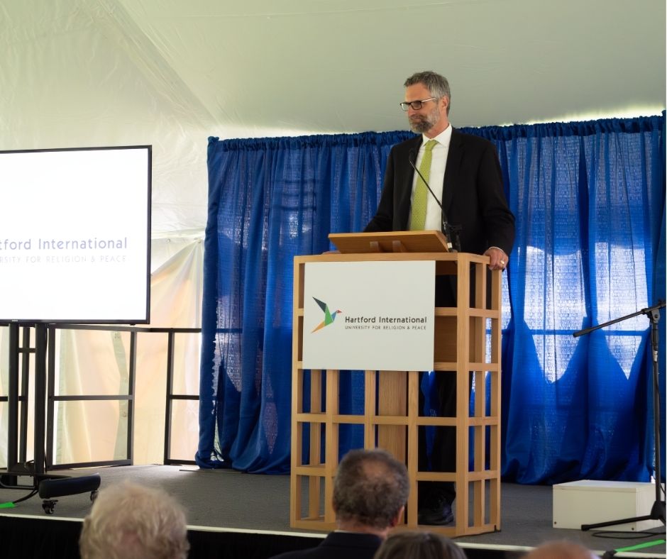 Joel Lohr at podium