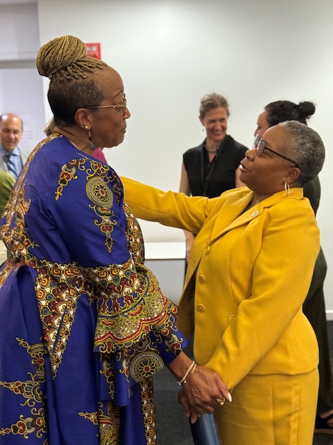President Turner greeting guest