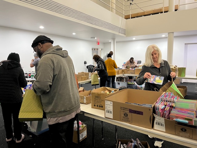 Gift bag assembly line